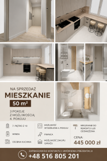 Na sprzedaż funkcjonalne mieszkanie 50 m 3 pokoje