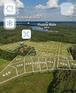 Duże działki na mazurach przy Jeziorze Pluszno
