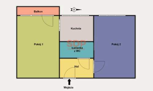 2 pokoje, 1.piętro, Teofilów, balkon