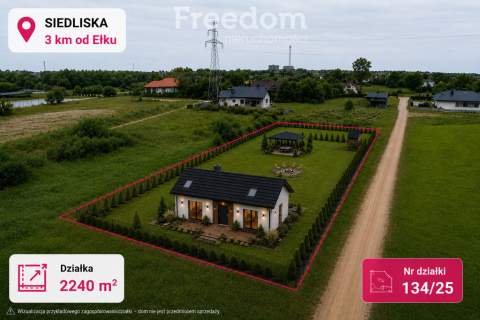 Działka 2240 m WZ na dom 3 km od Ełku