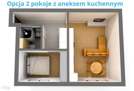 35,8m duży 1 pokój z opcją na 2 pokoje 