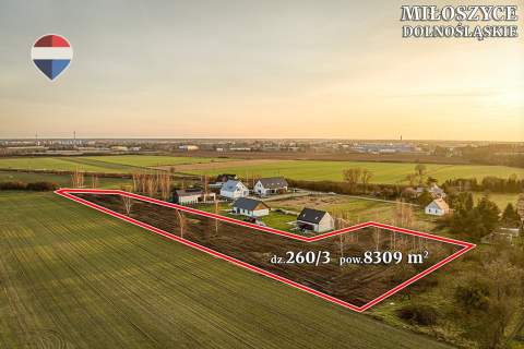 Działka inwestycyjna 8309 m z MPZP koło Wrocławia