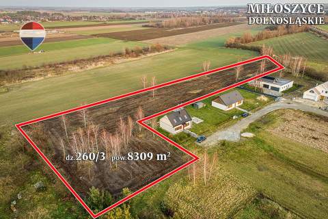 Działka inwestycyjna 8309 m z MPZP koło Wrocławia