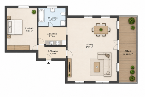 Luksusowy apartament nad jeziorem