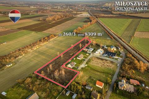 Działka inwestycyjna 8309 m z MPZP koło Wrocławia