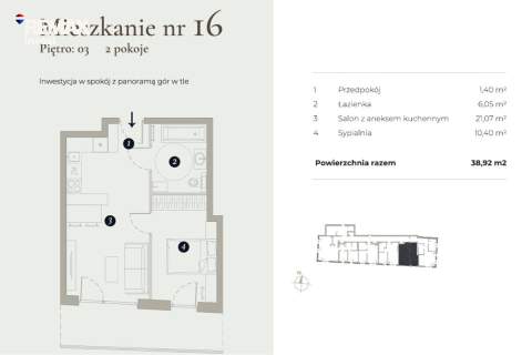 Mieszkanie z balkonem 2 pokoje Bielsko-Biała