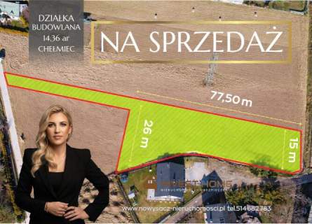 Działka na sprzedaż, 1436 m2, Nowy Sącz
