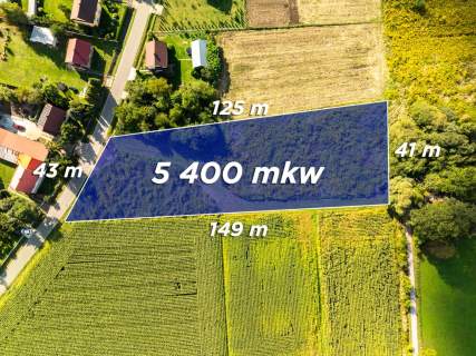 Płaska, prostokątna działka 33 km do Krakowa