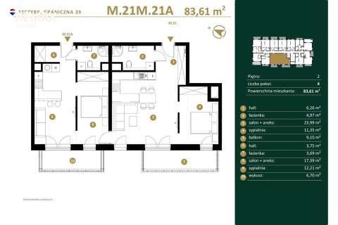 Mieszkanie z balkonem i garderobą