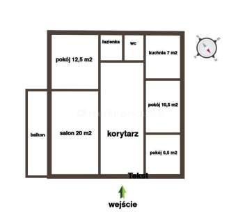 4 pokoje 71,5 m Krzyki Gaj ul. Widna