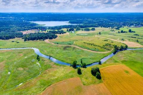 Rzeka Pasłęka - 250 m, Jezioro Gamerskie 1 km
