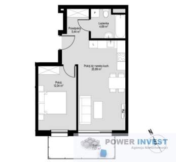 2 pokoje 45,85 m balkon blisko centrum