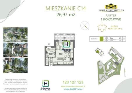 1-pok. mieszkanie w Osieczanach koło Myślenic
