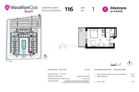 1-pokojowy apartament 8 min spacerem do plaży