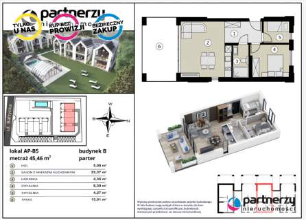 Apartament 45m2 w enklawie zieleni nad morzem 