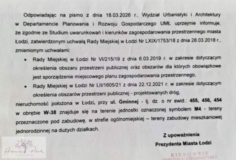 Działka budowlana 900 m Łódź   Widzew okazja 