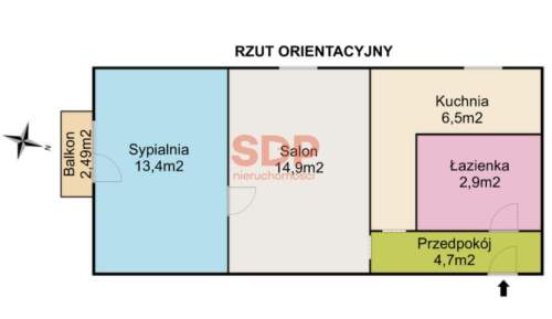 Sosnowiec - Bór Do remontu Spokojna okolica 42,45m2 piwnica