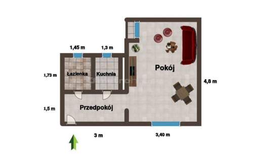 Przytulna kawalerka z pełnym umeblowaniem od zaraz