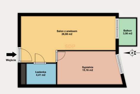 Nowe 2 pokoje z balkonem 45,46 m2 1 piętro Nowa inwestycja