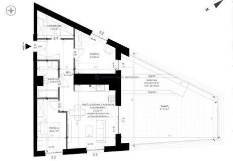 3-pokojowe z dużym tarasem 50m2 - Bronowice