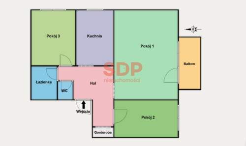 3 pokoje pełny rozkład duży balkon Julianów