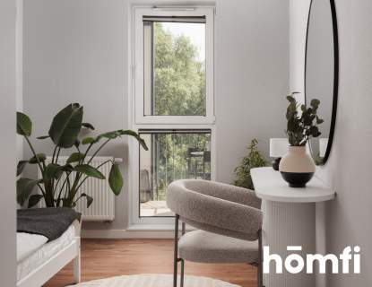 Nowoczesne mieszkanie balkon widok na zieleń