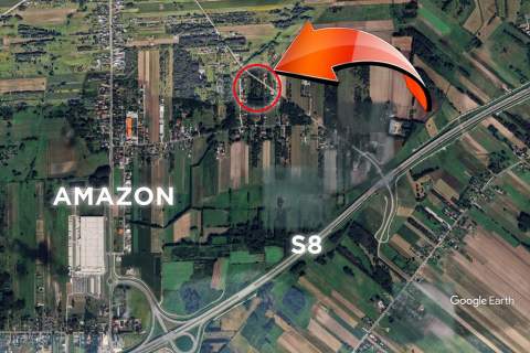 Duża działka 9876 m przy lesie, blisko Pabianic