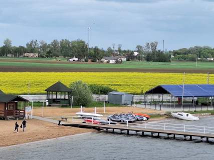 Działka 3823 m z linią brzegową oraz stawem.