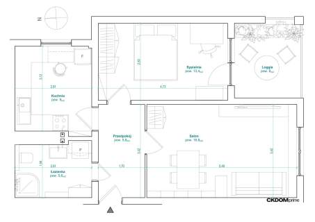 2 pokoje 53 m , balkon, Barwinek Kielce