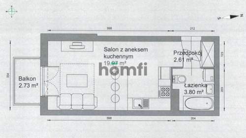 Jasna i stylowa kawalerka z balkonem ul. Czeczów