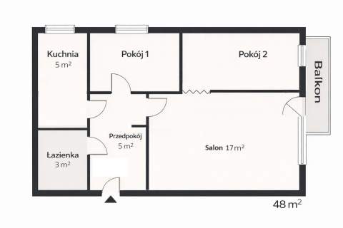 Lublin, Mieszkanie, 3 pokoje, 48,1 m2, ul. Rymwida