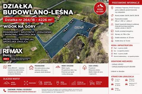 Działka budowlana, 4226 mkw, Pogorzany, Szczyrzyc