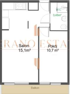 38 m - Centrum Radomia 2 pokoje Balkon Winda