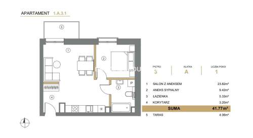 41m2 2pok balkon / winda