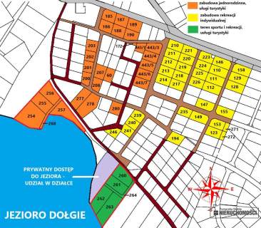 Pięknie położone działki budowlane nad jeziorem.