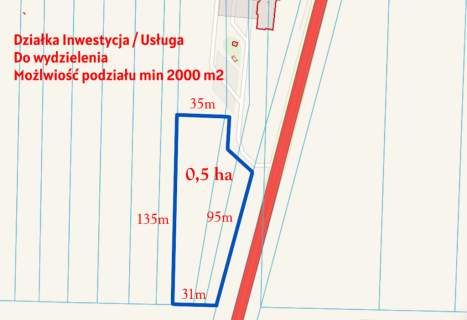 Działka usługowa min 20ar max 50ar Pałecznica Kol