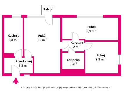 3 pokoje z balkonem na Bródnie 48 m 