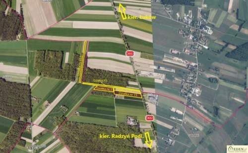 Sprzedam 4,55 ha w Gołąbkach przy trasie 63 Łuków- Radzyń Podl