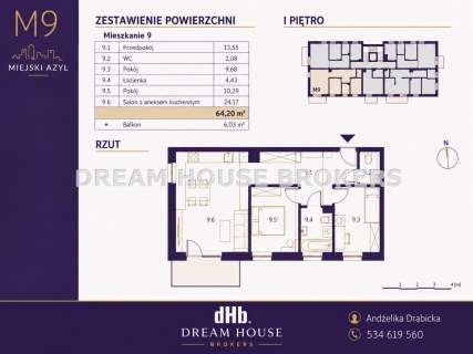 Mieszkanie na sprzedaż, 64,2 m2, Rzeszów