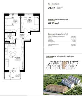 Gotowe do zamieszkania 3 pokoje 61.53m2 Klimatyzacja Winda Ciechocinek