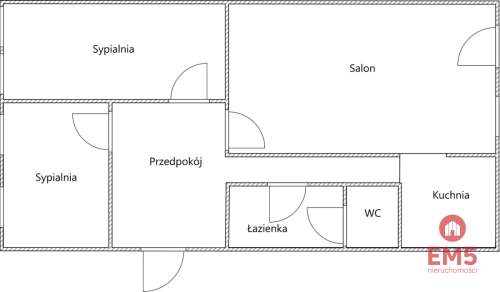 3 pokoje, I piętro, ciekawy rozkład