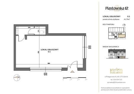 Lokal 41,79 m2 - Pruszcz Gdański ul. Piastowska