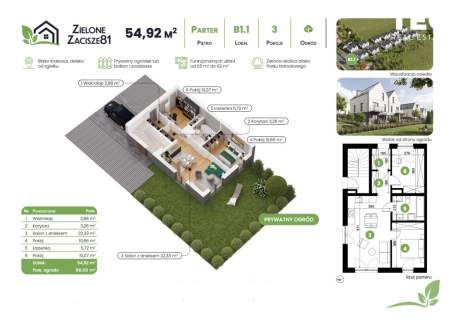 Ogrzewanie podłogowe I 3 pokoje I ogród 98m2