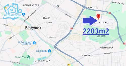 2203 m2 w strefie mieszkaniowej, jednorodzinnej