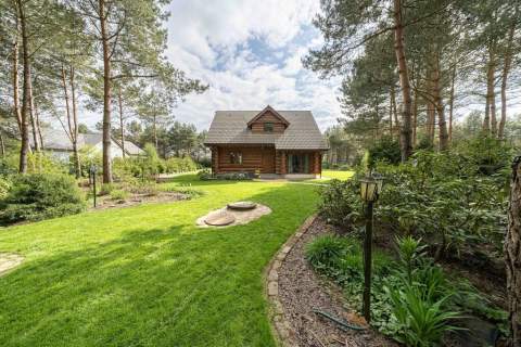Dom z bali natura Puszcza Zielonka piękna działka