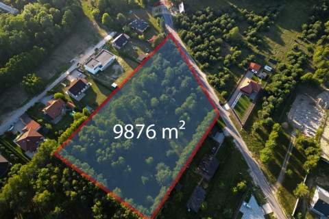 Duża działka 9876 m przy lesie, blisko Pabianic