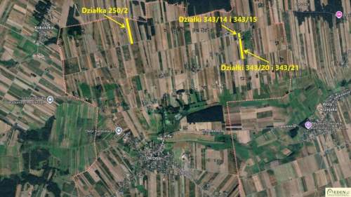 Sprzedam działki o pow. 0,24 Ha i 1,17 Ha w Okrzei gm. Krzywda