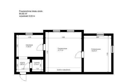 Lokal komercyjny o pow. 64,50m2 w centrum miasta