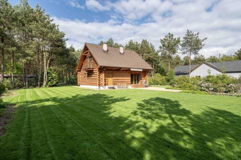 Dom z bali natura Puszcza Zielonka piękna działka