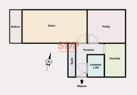 2 pokoje Balkon Żubardź
